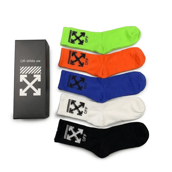 ⁦Off-White Bright Colors Long Socks Pack (5 Pairs)⁩ – תמונה ⁦2⁩