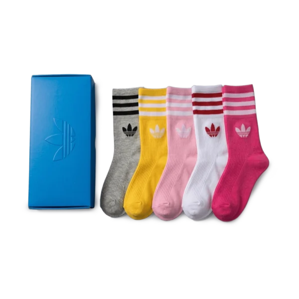 ⁦Adidas Long Socks (Pack of 5) Vibrant Colors⁩ – תמונה ⁦2⁩