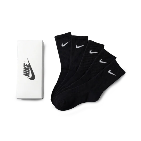 ⁦Nike Everyday Long Socks Black (Pack of 5)⁩ – תמונה ⁦2⁩