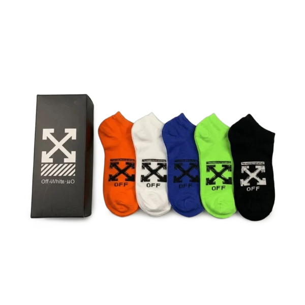 ⁦Off-White Colorful Short Socks Pack (5 Pairs)⁩ – תמונה ⁦2⁩