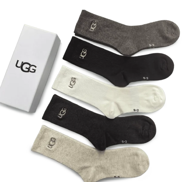 ⁦UGG Long Socks Pack Brown Beige (5 Pairs)⁩ – תמונה ⁦2⁩