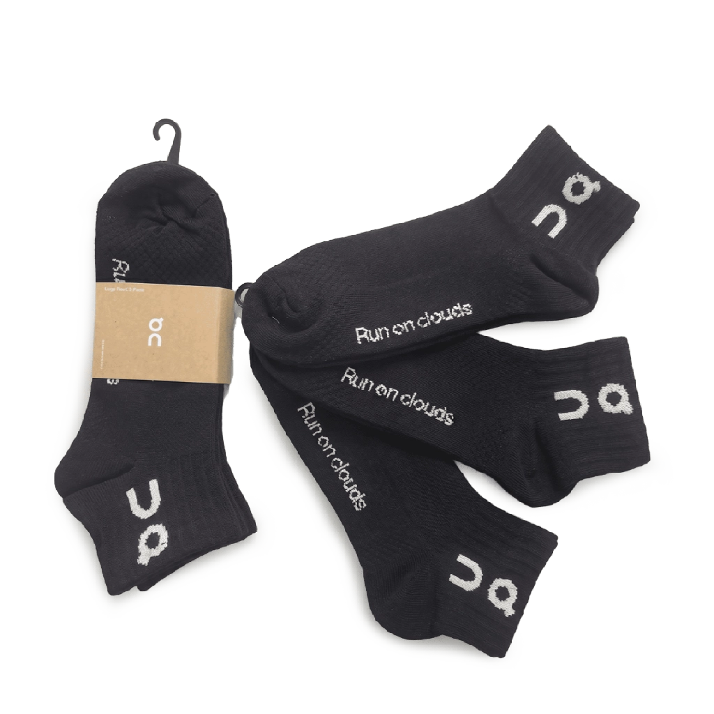 2 On Short Socks Pack Black (3 Pairs) – תמונה 1