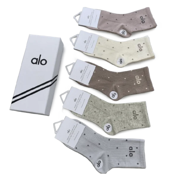 ⁦ALO Mid-Length Socks Pack Light Colors (5 Pairs)⁩ – תמונה ⁦2⁩