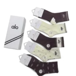 ⁦ALO Mid-Length Socks Pack Brown Beige (5 Pairs)⁩ – תמונה ⁦2⁩