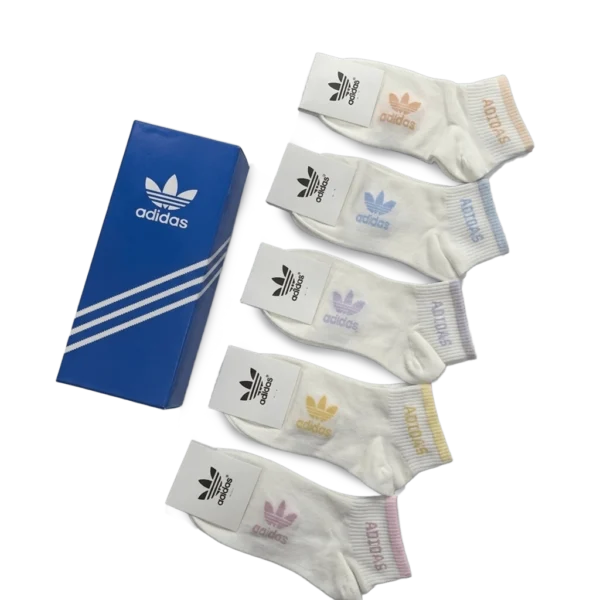 ⁦Adidas Short Socks White Pastel Color (5 Pack)⁩ – תמונה ⁦2⁩