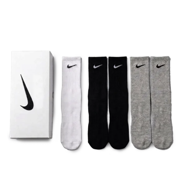 ⁦Nike White Black Grey Long Socks Pack (5 Pairs)⁩ – תמונה ⁦2⁩