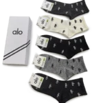 ⁦Alo Medium Length Socks Black White Grey (5 Pack)⁩ – תמונה ⁦2⁩
