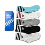 ⁦Adidas Long Socks (5-Pack) Black Grey Blue⁩ – תמונה ⁦2⁩