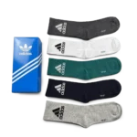 ⁦Adidas Long Socks Black Grey Green  (5-Pack)⁩ – תמונה ⁦2⁩