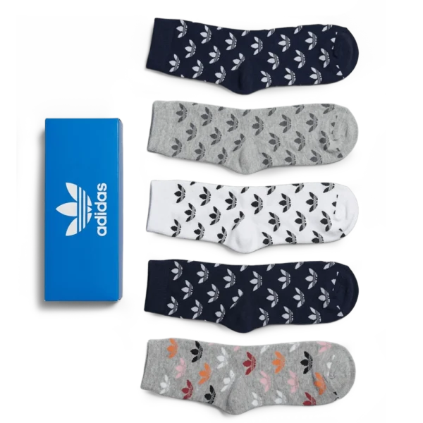 ⁦Adidas Long Socks Black Grey (5-Pack)⁩ – תמונה ⁦2⁩