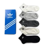 ⁦Adidas Short Socks Black Grey White (5-Pack)⁩ – תמונה ⁦2⁩