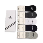 ⁦Alo Short Socks Black White Grey (5-Pack)⁩ – תמונה ⁦2⁩