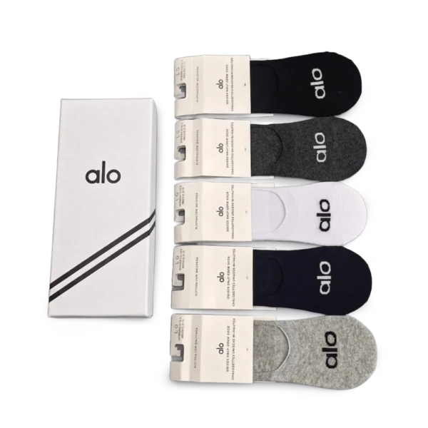⁦Alo Short Socks Black White Grey (5-Pack)⁩ – תמונה ⁦2⁩