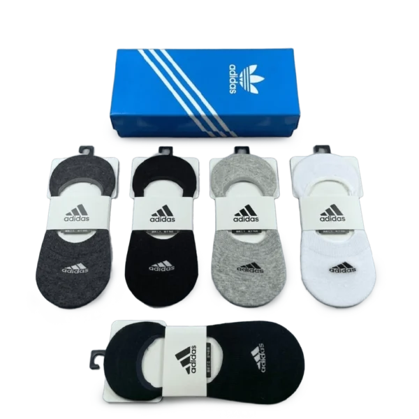⁦Adidas Short Socks White Black Grey (5-Pack)⁩ – תמונה ⁦2⁩