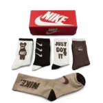 ⁦Nike Long Socks Black White Brown (5-Pack)⁩ – תמונה ⁦2⁩