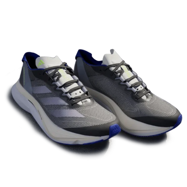 ⁦Adidas Adizero Boston 12 Carbon Silver Dawn Lucid Blue⁩ – תמונה ⁦2⁩