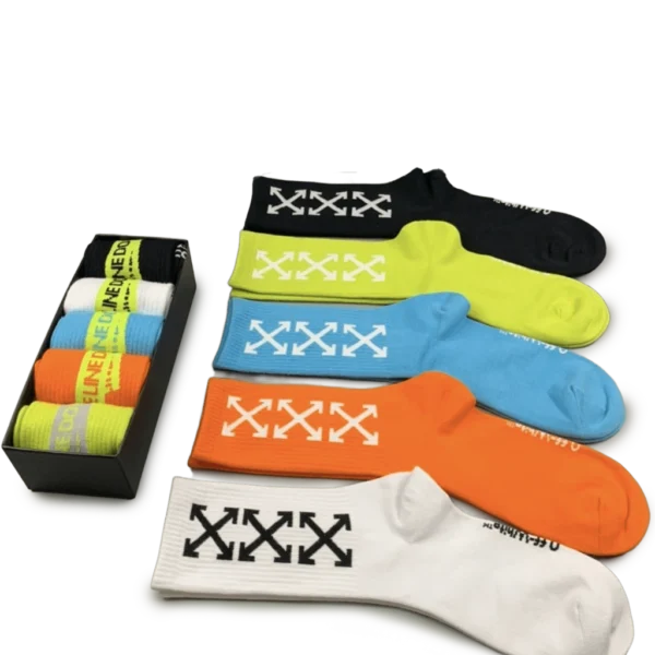 ⁦Off-White Bright Colors Long Socks Pack (5 Pairs)⁩ – תמונה ⁦3⁩