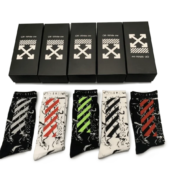 ⁦Off-White Dark Colors Long Socks Pack (5 Pairs)⁩ – תמונה ⁦3⁩