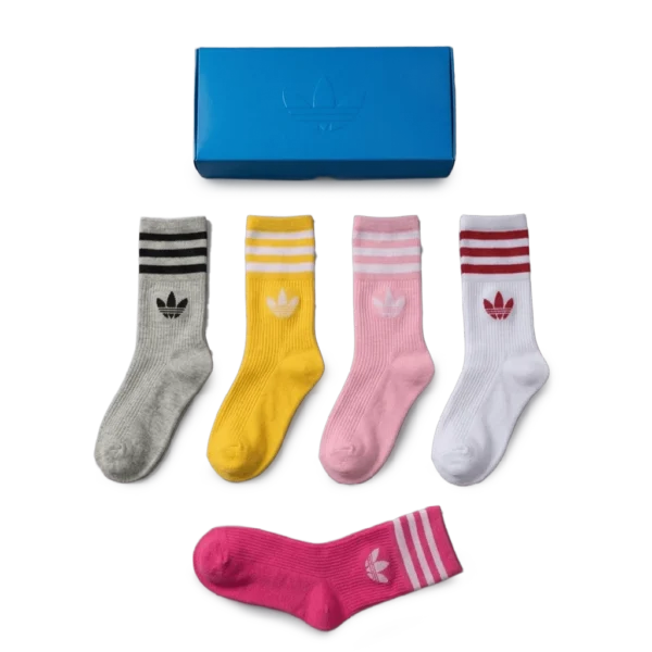 ⁦Adidas Long Socks (Pack of 5) Vibrant Colors⁩ – תמונה ⁦3⁩