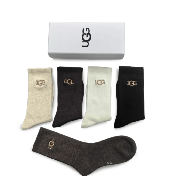 ⁦UGG Long Socks Pack Brown Beige (5 Pairs)⁩ – תמונה ⁦3⁩