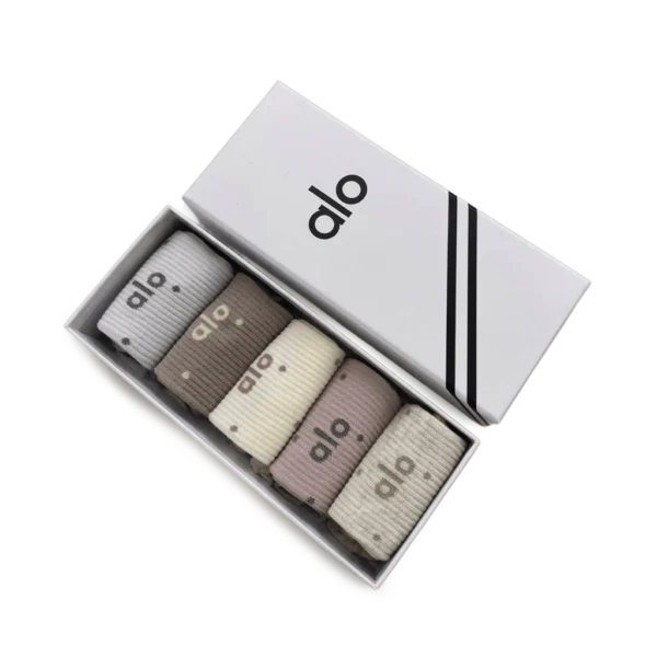 ⁦ALO Mid-Length Socks Pack Light Colors (5 Pairs)⁩ – תמונה ⁦3⁩