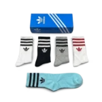 ⁦Adidas Long Socks (5-Pack) Black Grey Blue⁩ – תמונה ⁦3⁩