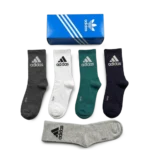 ⁦Adidas Long Socks Black Grey Green  (5-Pack)⁩ – תמונה ⁦3⁩
