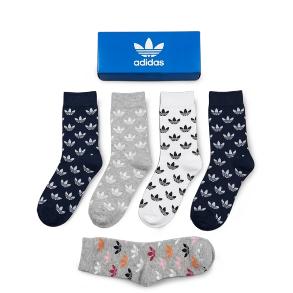 ⁦Adidas Long Socks Black Grey (5-Pack)⁩ – תמונה ⁦3⁩