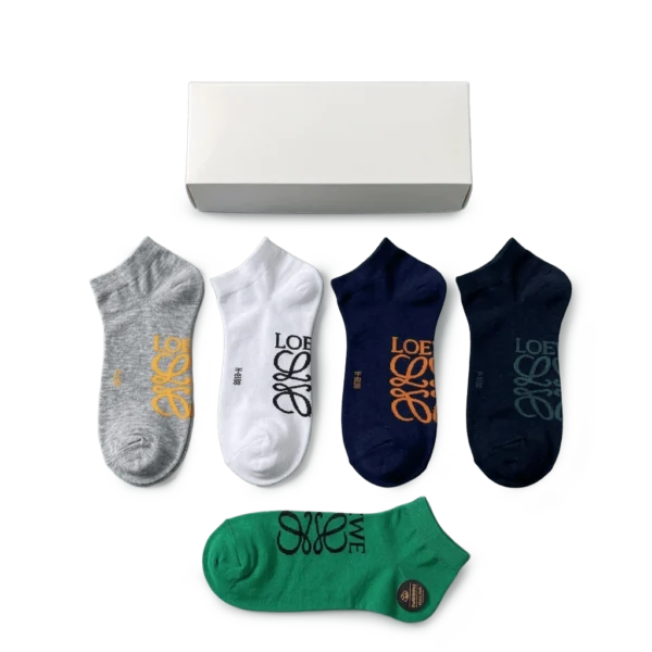 ⁦Loewe Short Socks Black Grey Green (5-Pack)⁩ – תמונה ⁦3⁩