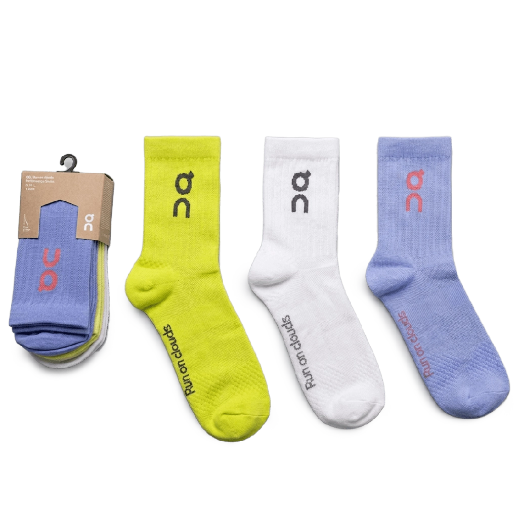 4 On Long Socks Pack Blue Yellow White (3 Pairs) – תמונה 1