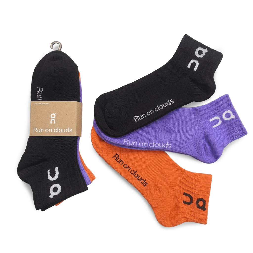 5 On Short Socks Pack Black Orange Purple (3 Pairs) – תמונה 1