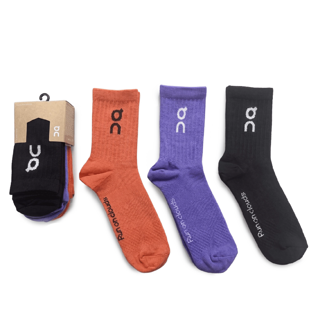 6 On Long Socks Pack Black Orange Purple (3 Pairs) – תמונה 1