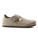 Birkenstock London Suede Leather Clogs Taupe
