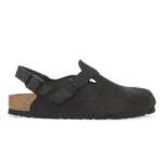 Birkenstock Tokio Suede Leather Clogs Black