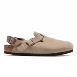 Birkenstock Tokio Suede Leather Clogs Taupe