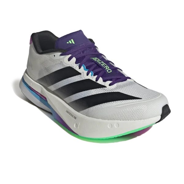 ⁦Adidas Adizero Boston 13 Core White Core Black Lime Burst⁩ – תמונה ⁦2⁩