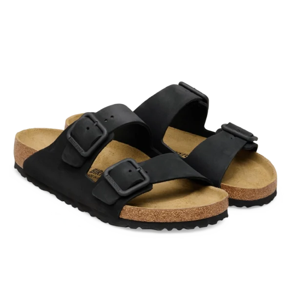 ⁦Birkenstock Arizona Wire Buckle Nubuck Leather Sandals Black⁩ – תמונה ⁦2⁩