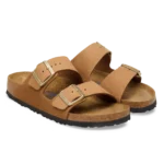 ⁦Birkenstock Arizona Soft Footbed Nubuck Leather Sandals Mink⁩ – תמונה ⁦2⁩