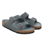 ⁦Birkenstock Arizona Soft Footbed Suede Leather Sandals Basalt Gray Tonal⁩ – תמונה ⁦2⁩