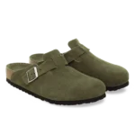 ⁦Birkenstock Boston Soft Footbed Suede Leather Clogs Thyme Tonal⁩ – תמונה ⁦2⁩
