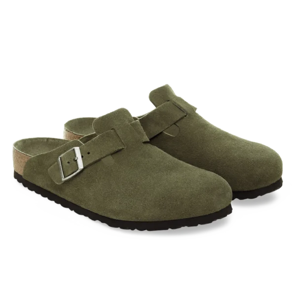 ⁦Birkenstock Boston Soft Footbed Suede Leather Clogs Thyme Tonal⁩ – תמונה ⁦2⁩