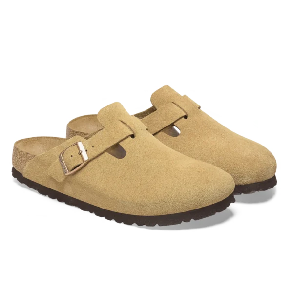 ⁦Birkenstock Boston Suede Leather Clogs Latte Cream⁩ – תמונה ⁦2⁩