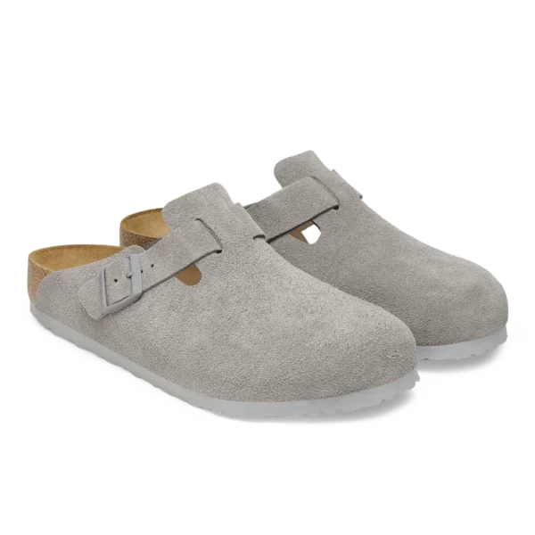 ⁦Birkenstock Boston Suede Leather Clogs Stone Coin⁩ – תמונה ⁦2⁩