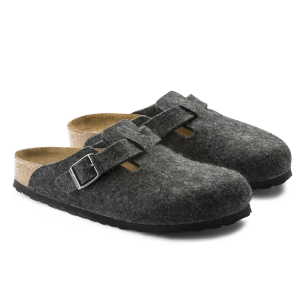 ⁦Birkenstock Boston Wool Felt Clogs Anthracite⁩ – תמונה ⁦2⁩