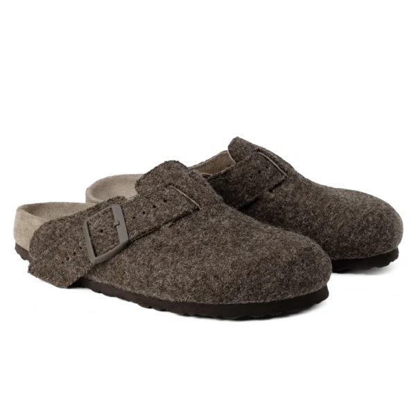 ⁦Birkenstock Boston Wool Felt Clogs Army Felt Brown⁩ – תמונה ⁦2⁩
