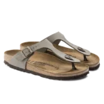 ⁦Birkenstock Gizeh Birko-Flor Nubuck Sandals Stone⁩ – תמונה ⁦2⁩