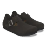 ⁦Birkenstock London Suede Leather Clogs Black⁩ – תמונה ⁦2⁩