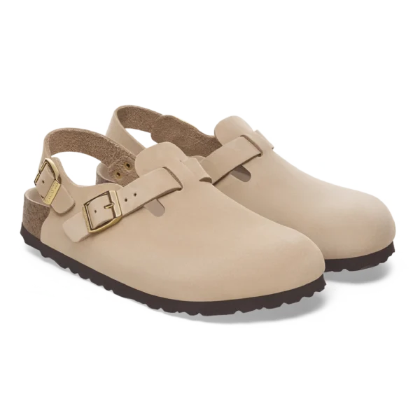 ⁦Birkenstock Tokio Nubuck Leather Clogs Sandcastle⁩ – תמונה ⁦2⁩