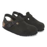⁦Birkenstock Tokio Suede Leather Clogs Black⁩ – תמונה ⁦2⁩