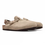 ⁦Birkenstock Tokio Suede Leather Clogs Taupe⁩ – תמונה ⁦2⁩